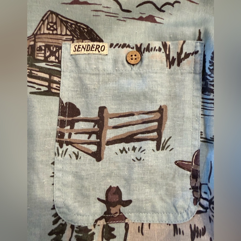 Lot of 2 Men’s Short Sleeve Button Down Western Shirts XL Sendero Pendleton - Picture 5 of 10